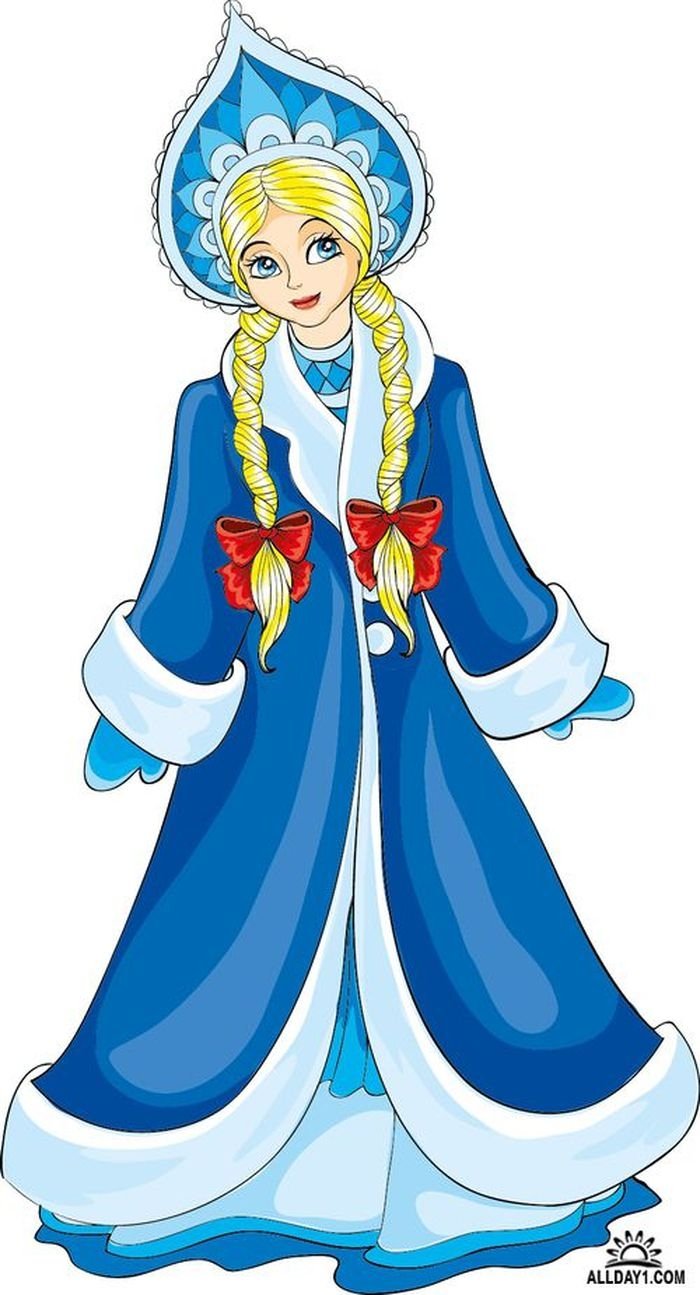 Снегурочка на прозрачном фоне