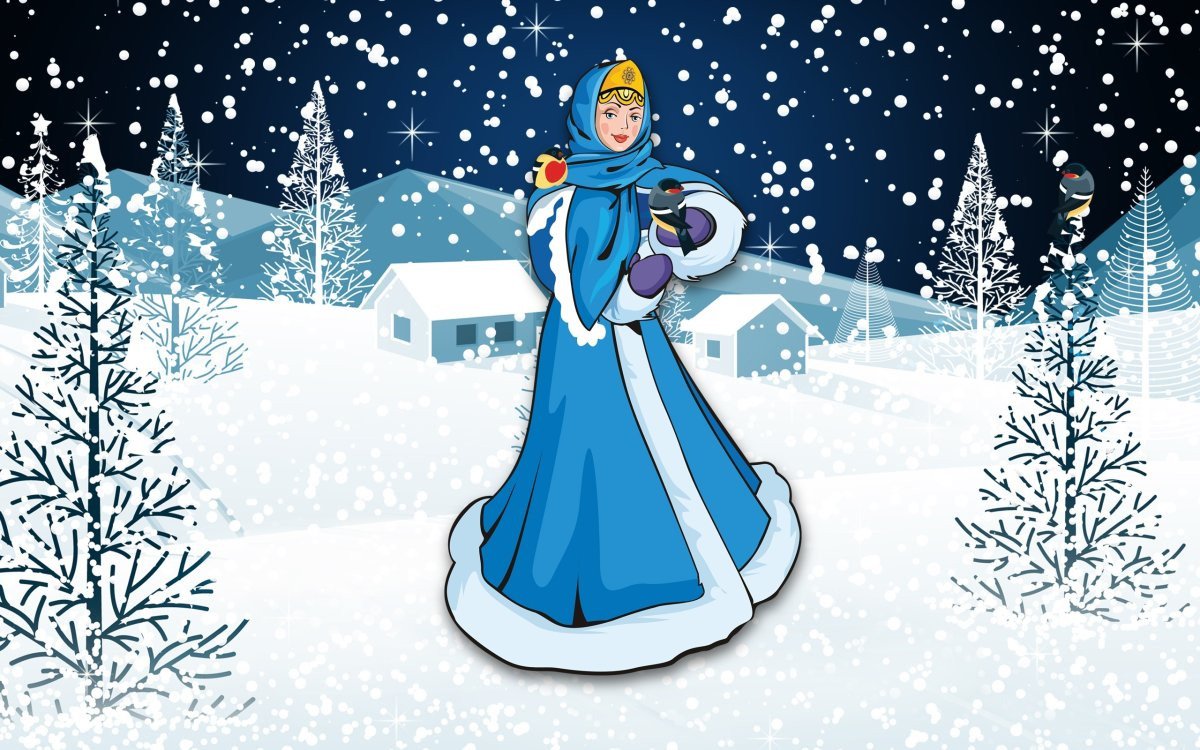 Новогодний плакат Снегурочка