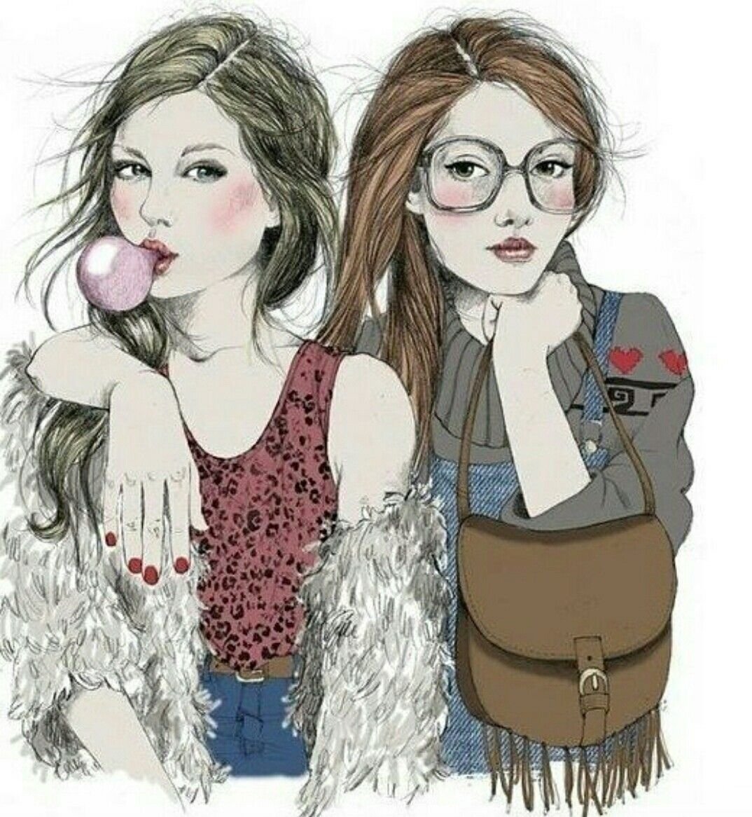 Две подружки рисунок