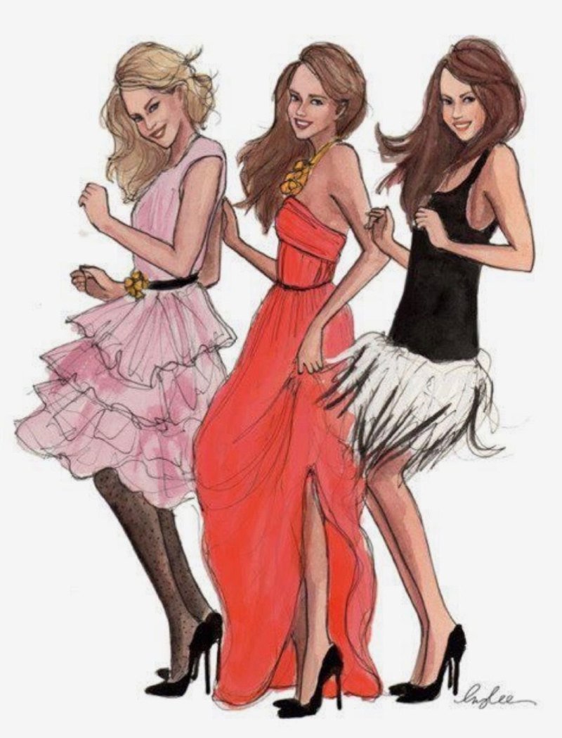 3 Девушки рисунок