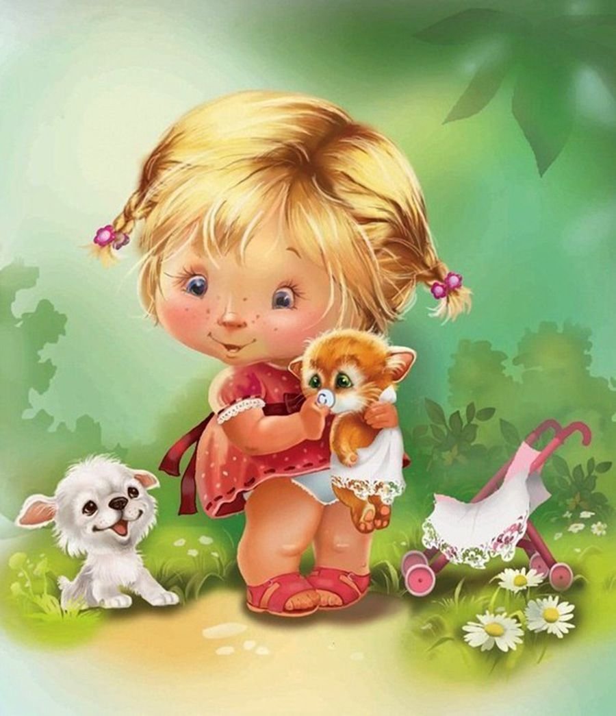 Детский портрет цветными карандашами