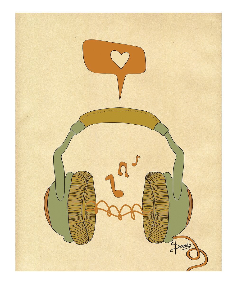 Наушники иллюстрация юмор