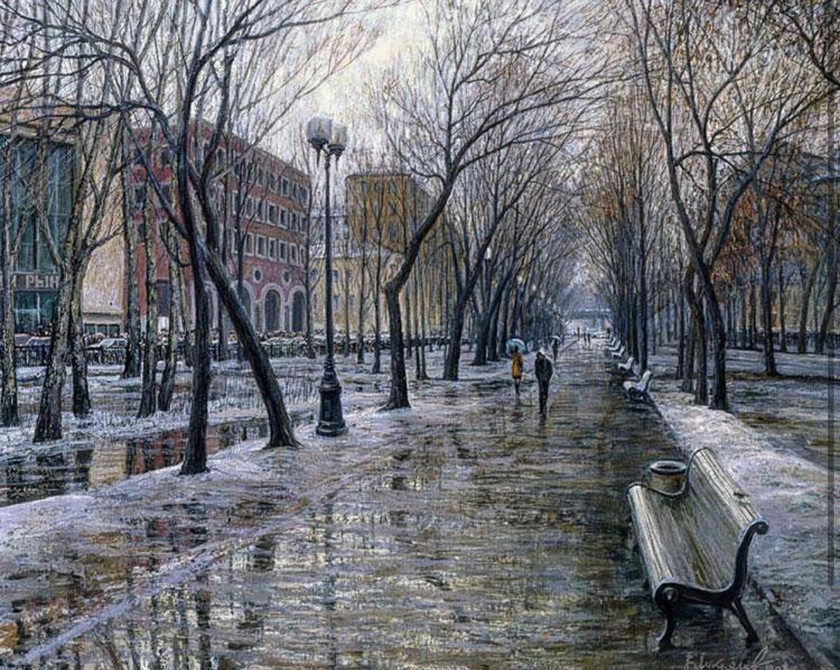 Городской пейзаж " художник Виктор Лукьянов.