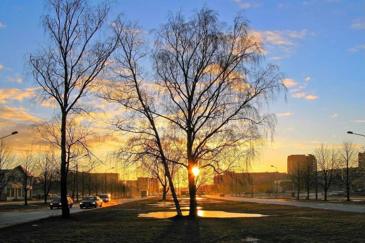 Весеннее солнце в городе