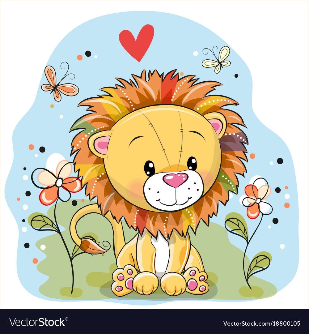 Львенок рисунок детский