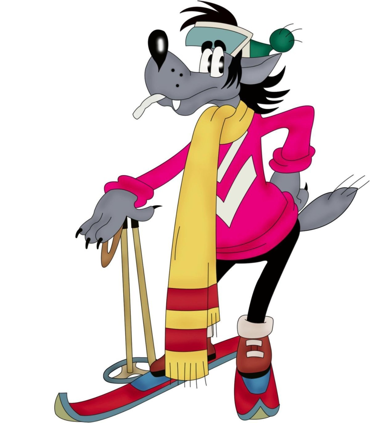 Ну погоди волк на лыжах