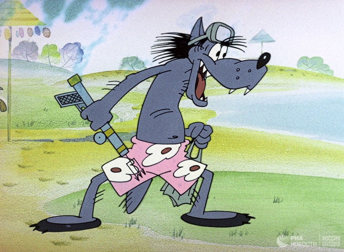 Волк из ну погоди в бассейне