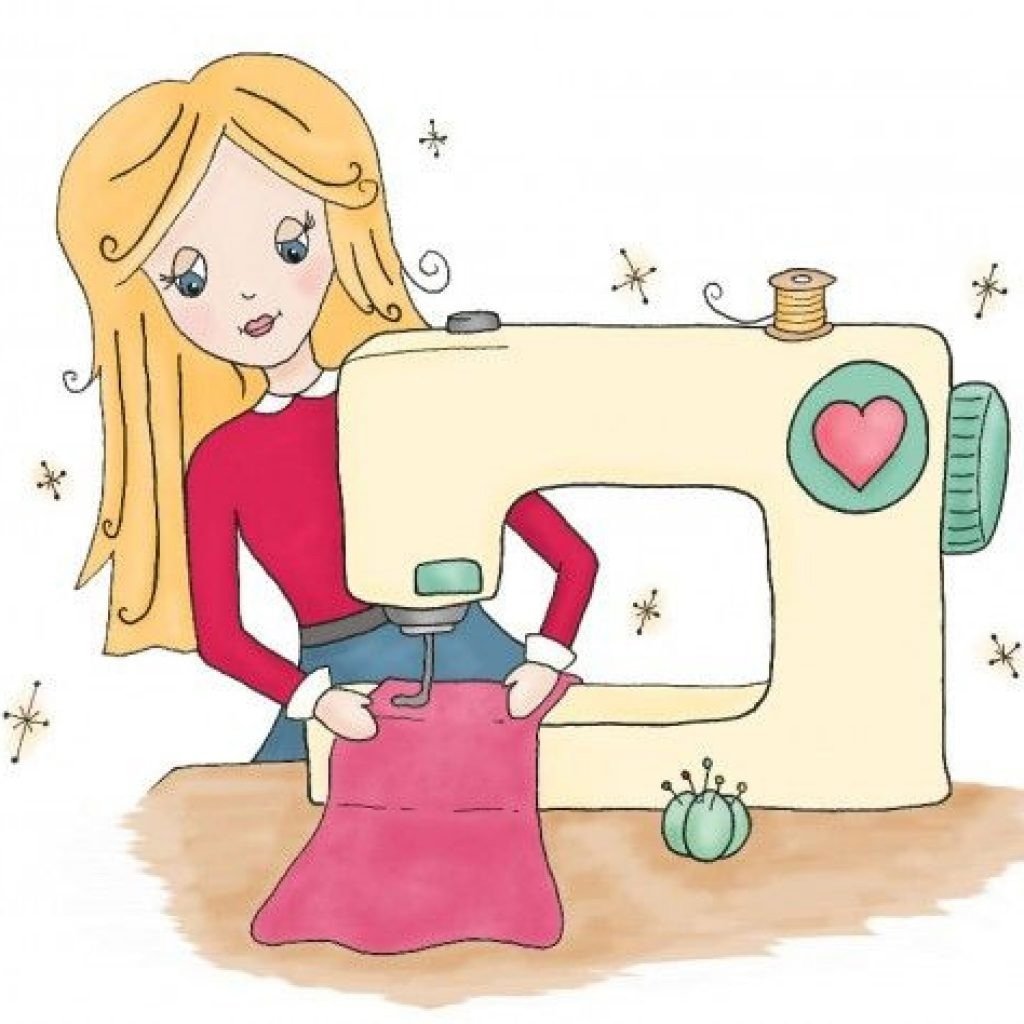 Швея на белом фоне