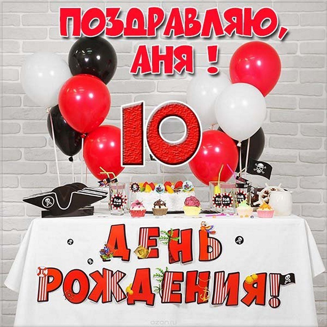 Открытка с шариками и тортом