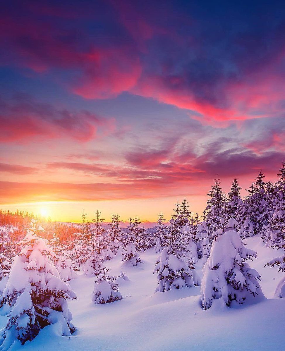 Закат зимой