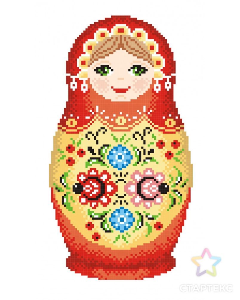 Матрешка Гжель Городецкая