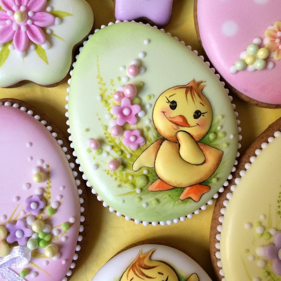 Украшение пасхальных печенек