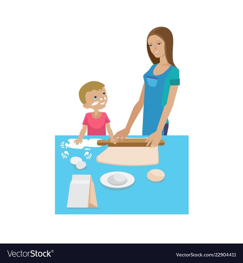 Мама убирается