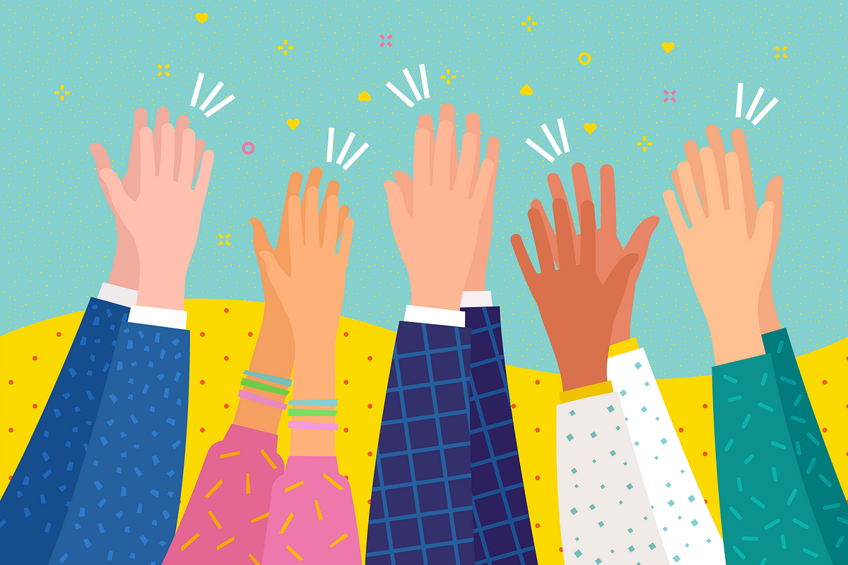 Люди хлопают вектор