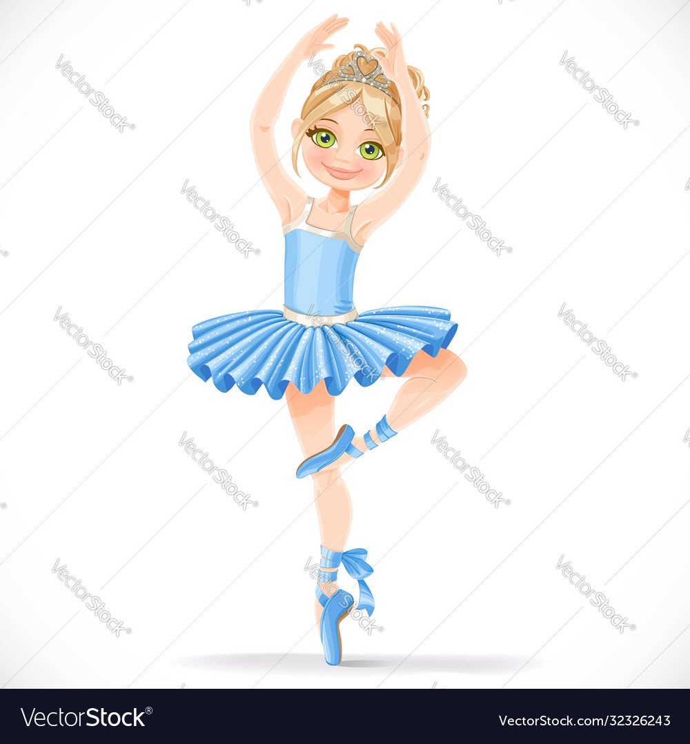 Мультяшная балерина на белом фоне