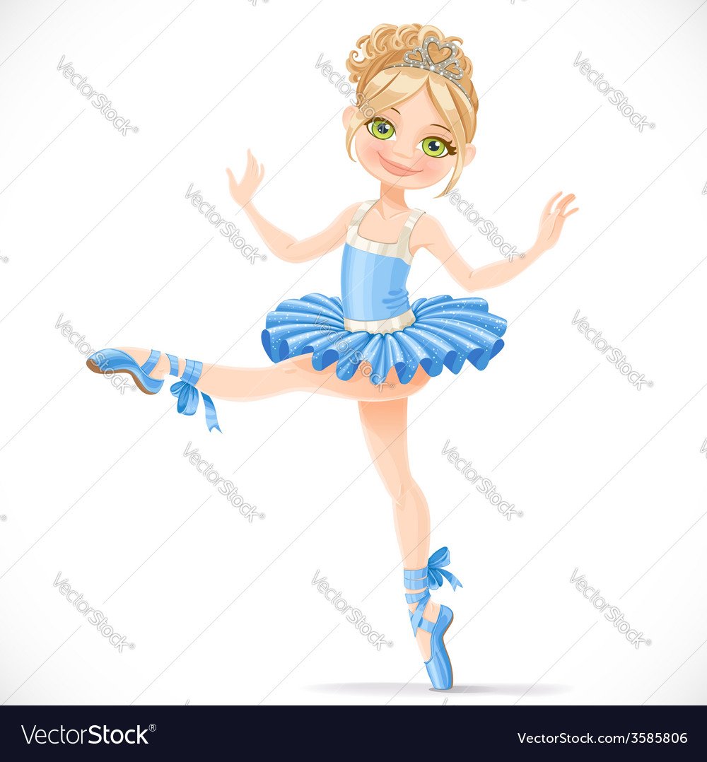 Девочка балерина в синем вектор