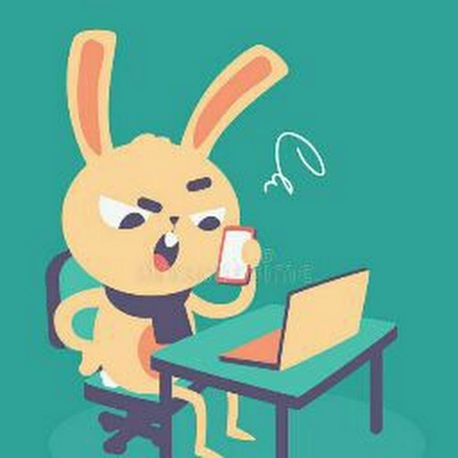 Кролик за компьютером