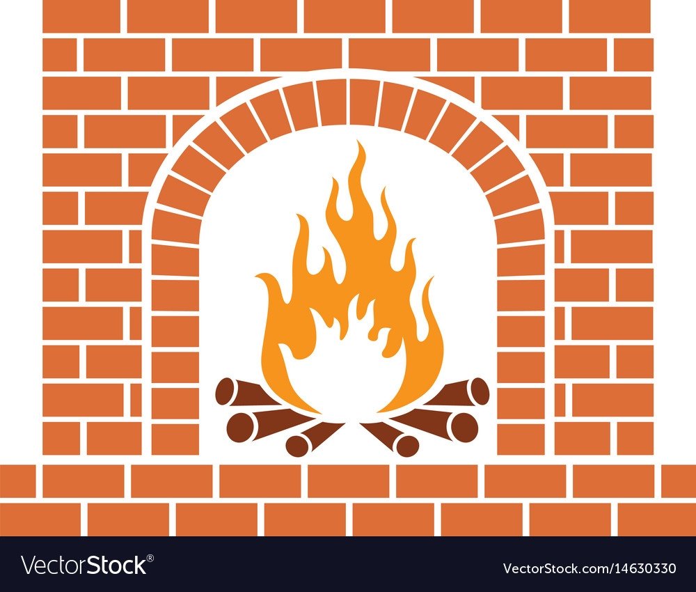 Кирпичная стена рисунок для камина