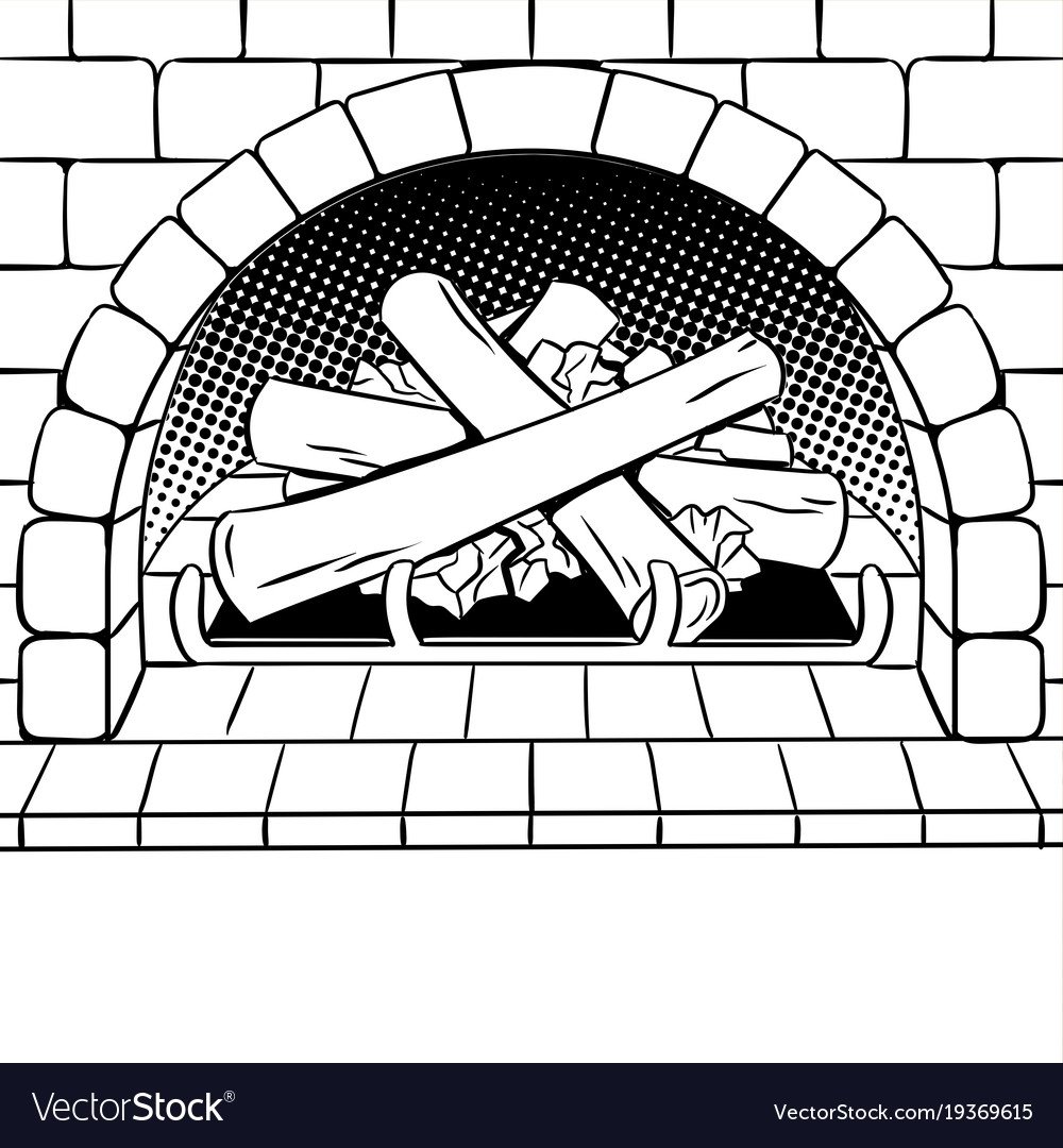 Дрова в печи раскраска для детей