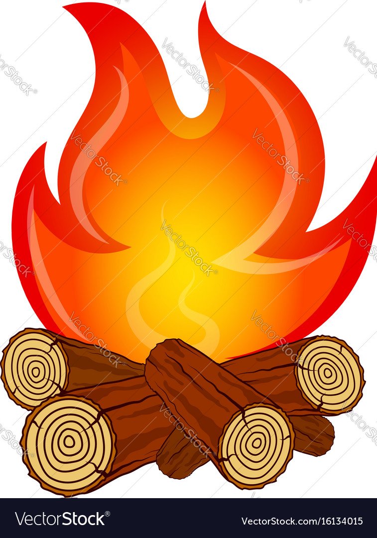 Огонь с дровами для детей