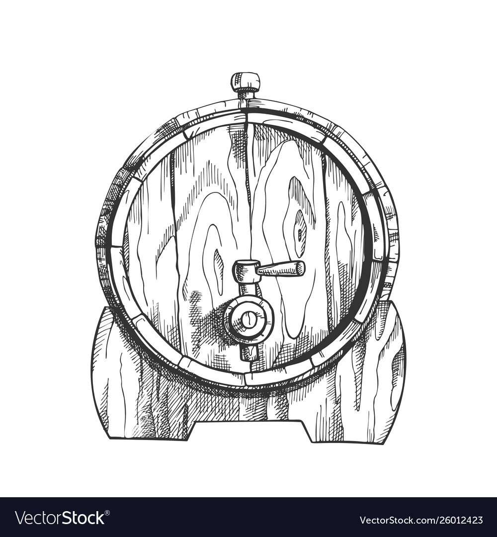 Бочка дубовая нарисована
