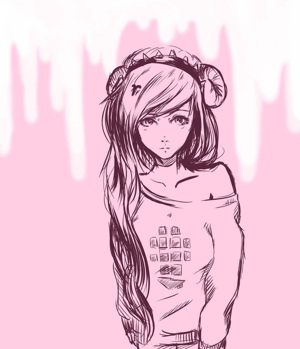 Кавайные девочки карандашом