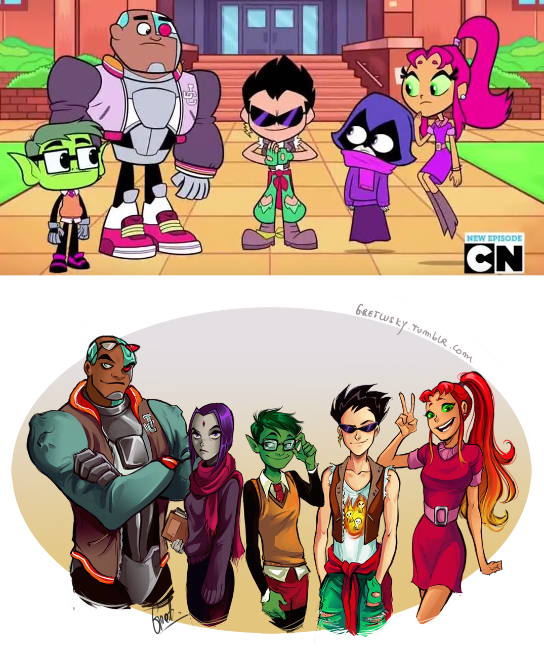 Юные Титаны вперёд аниме