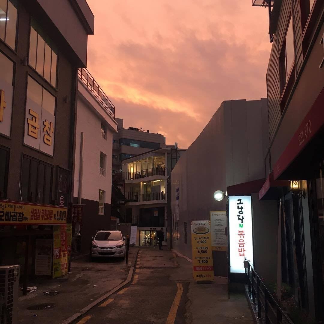 Эстетика Корея улицы чёрный тон