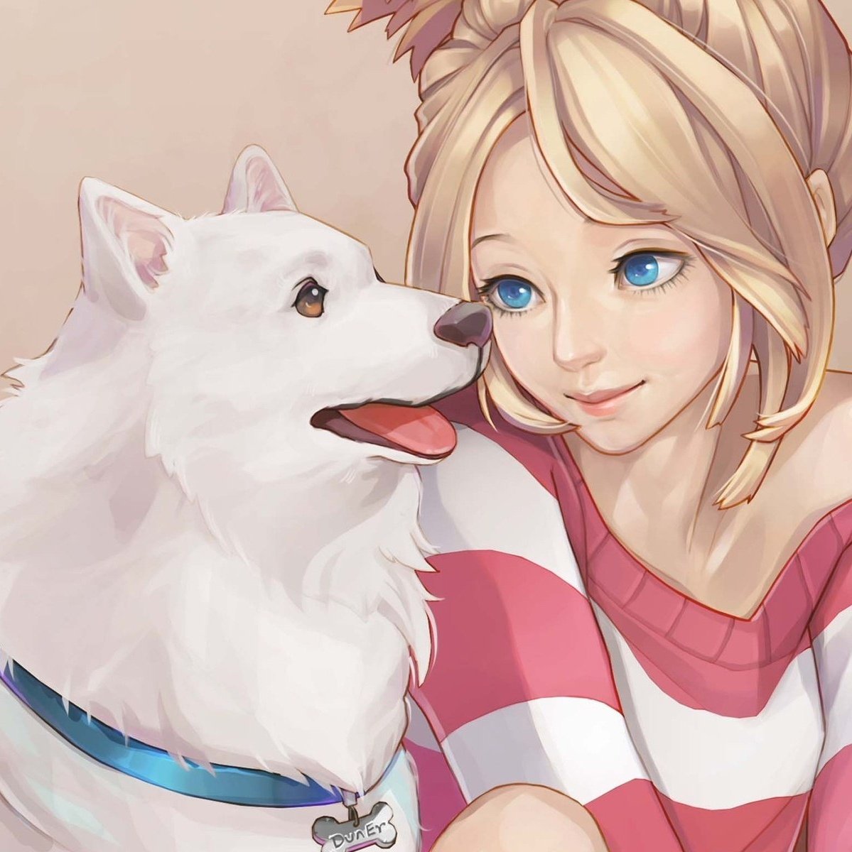 Девочка с собачкой арт