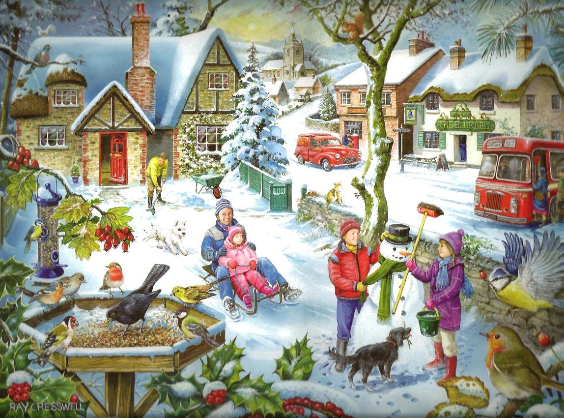 Пазлы зимние забавы для детей