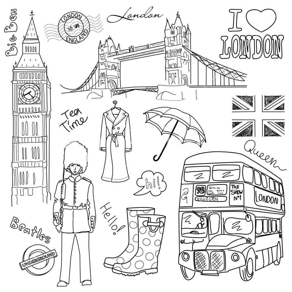 Раскраска Лондон для детей