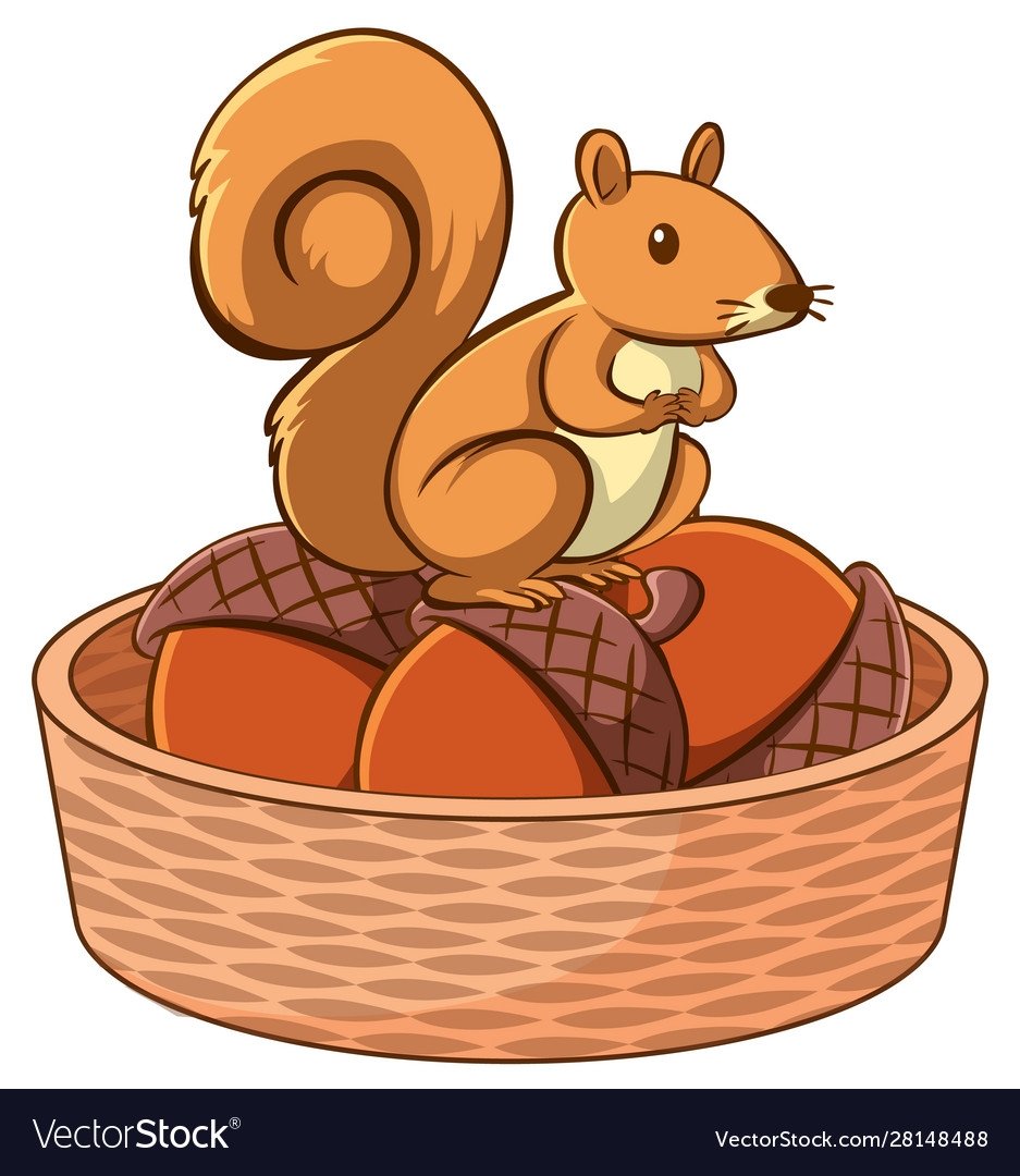 Белочка с корзинкой