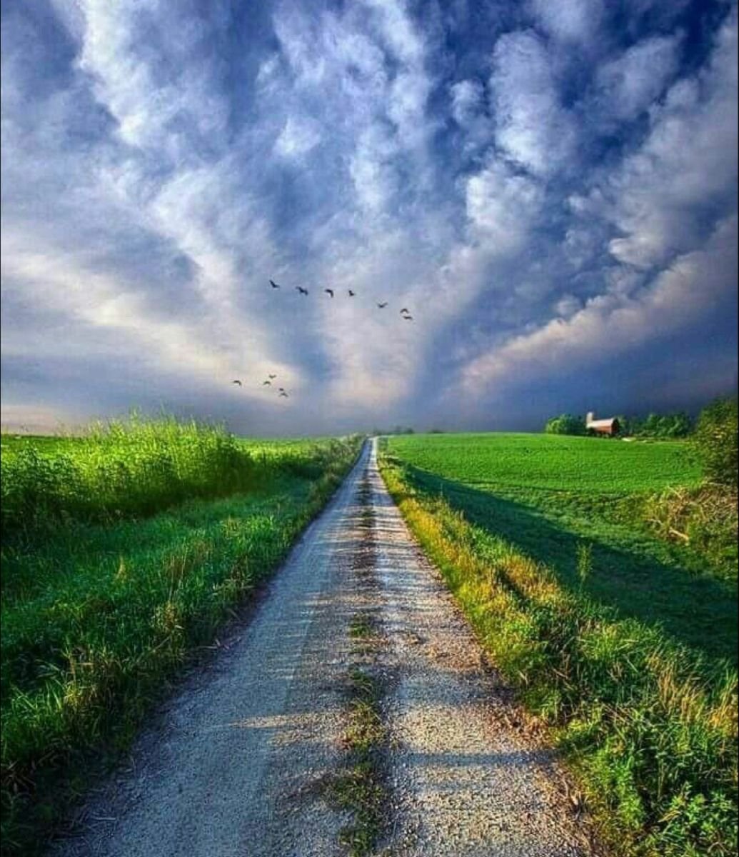 Дорога небо облака