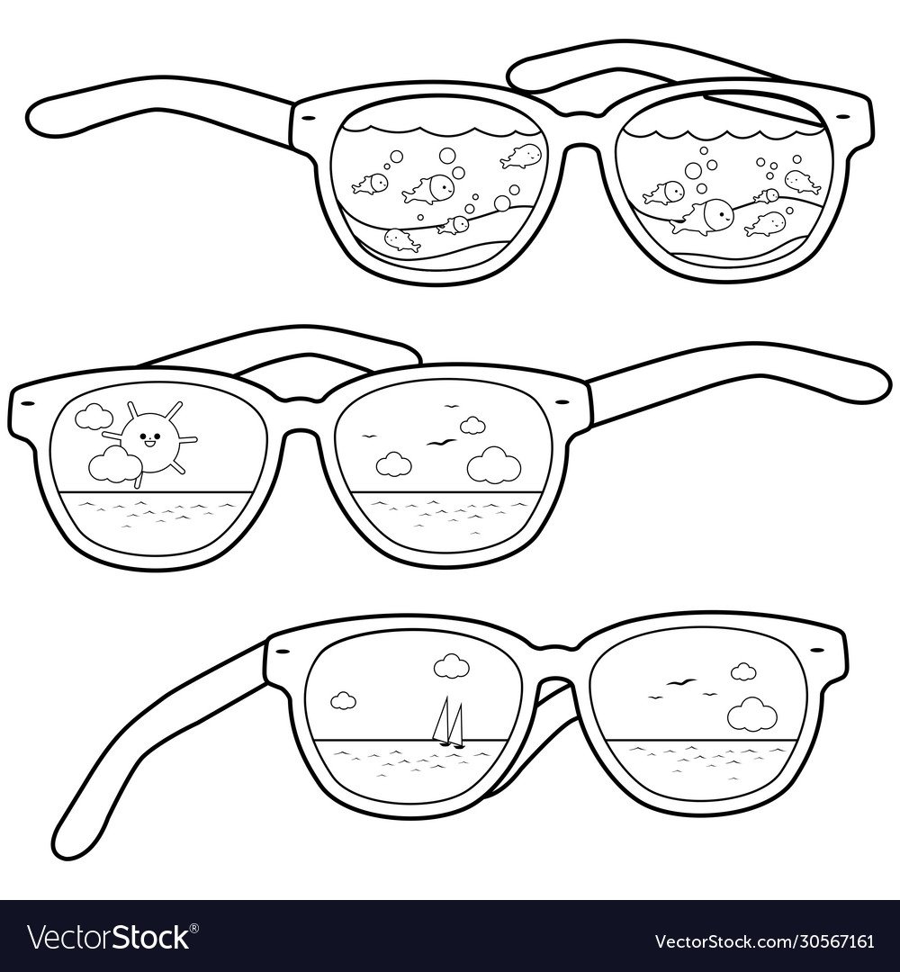 Солнечные очки раскраска для детей