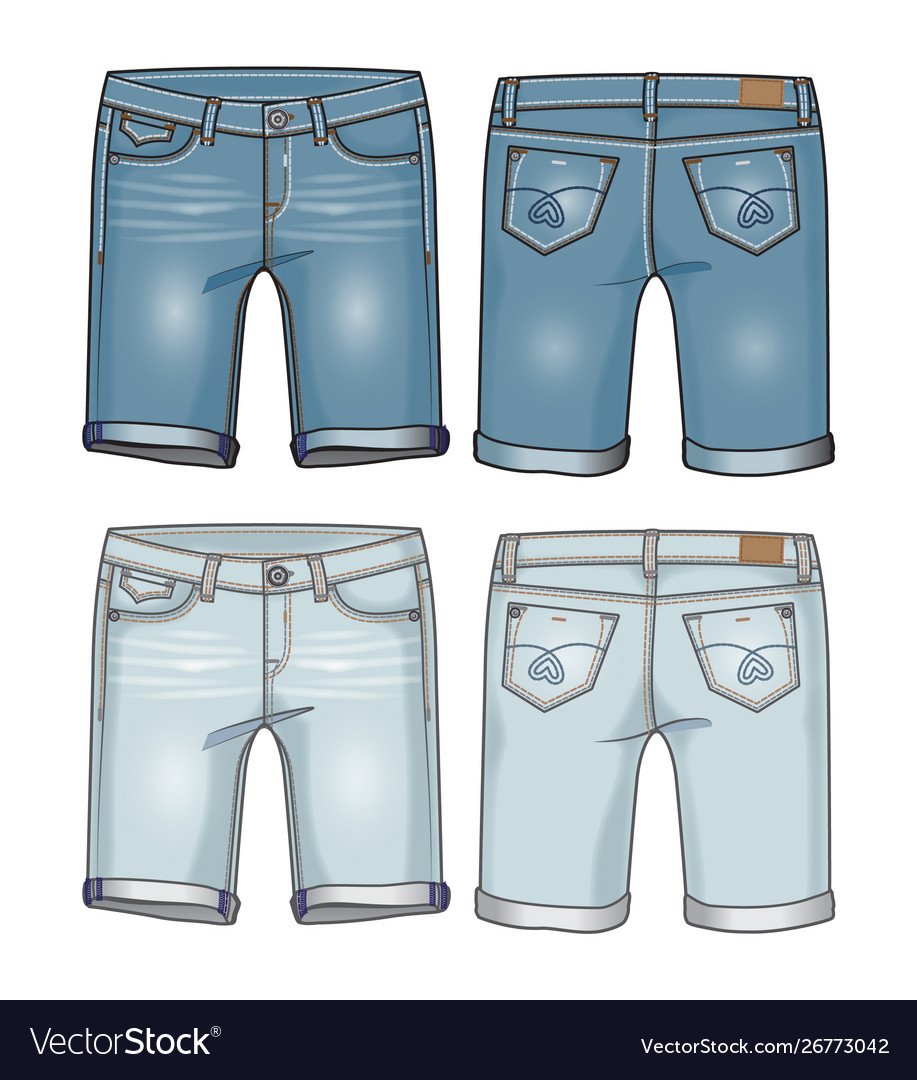 Эскиз джинсовых шорт