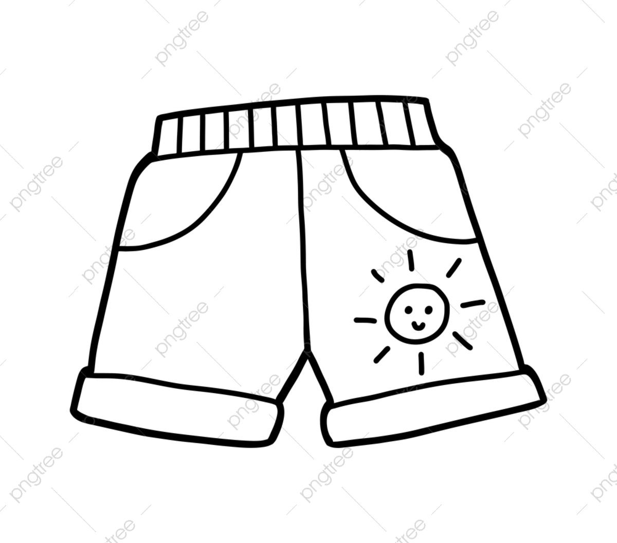 Девочка в шортах раскраска