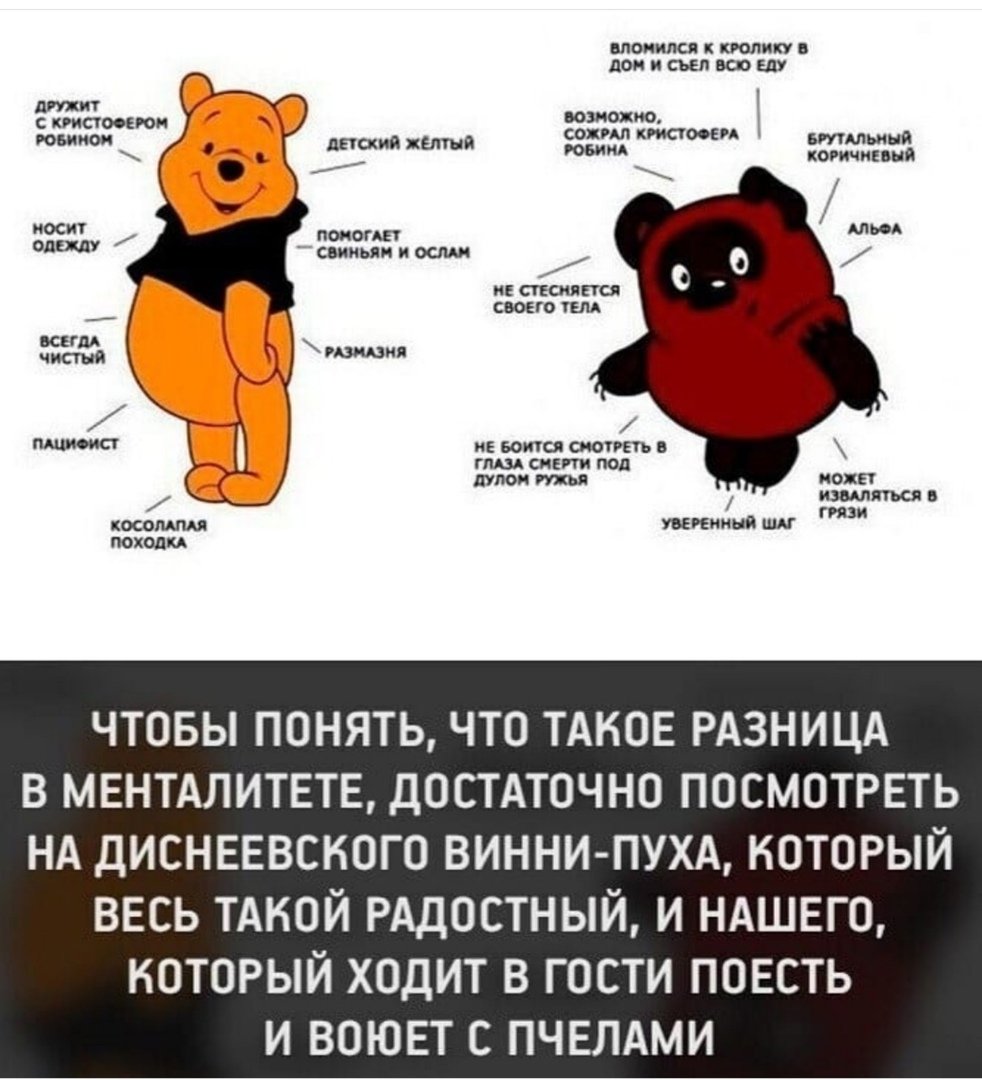 Разница в менталитете Винни пух