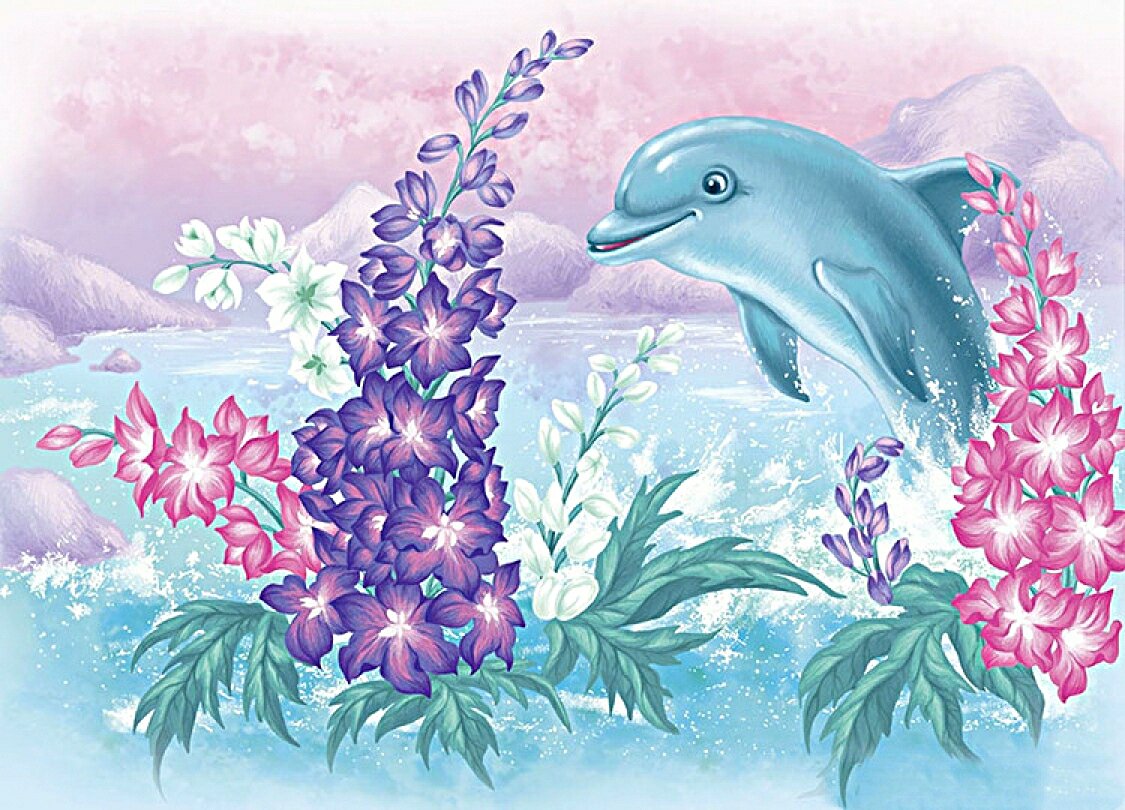 Цветок дельфинчики