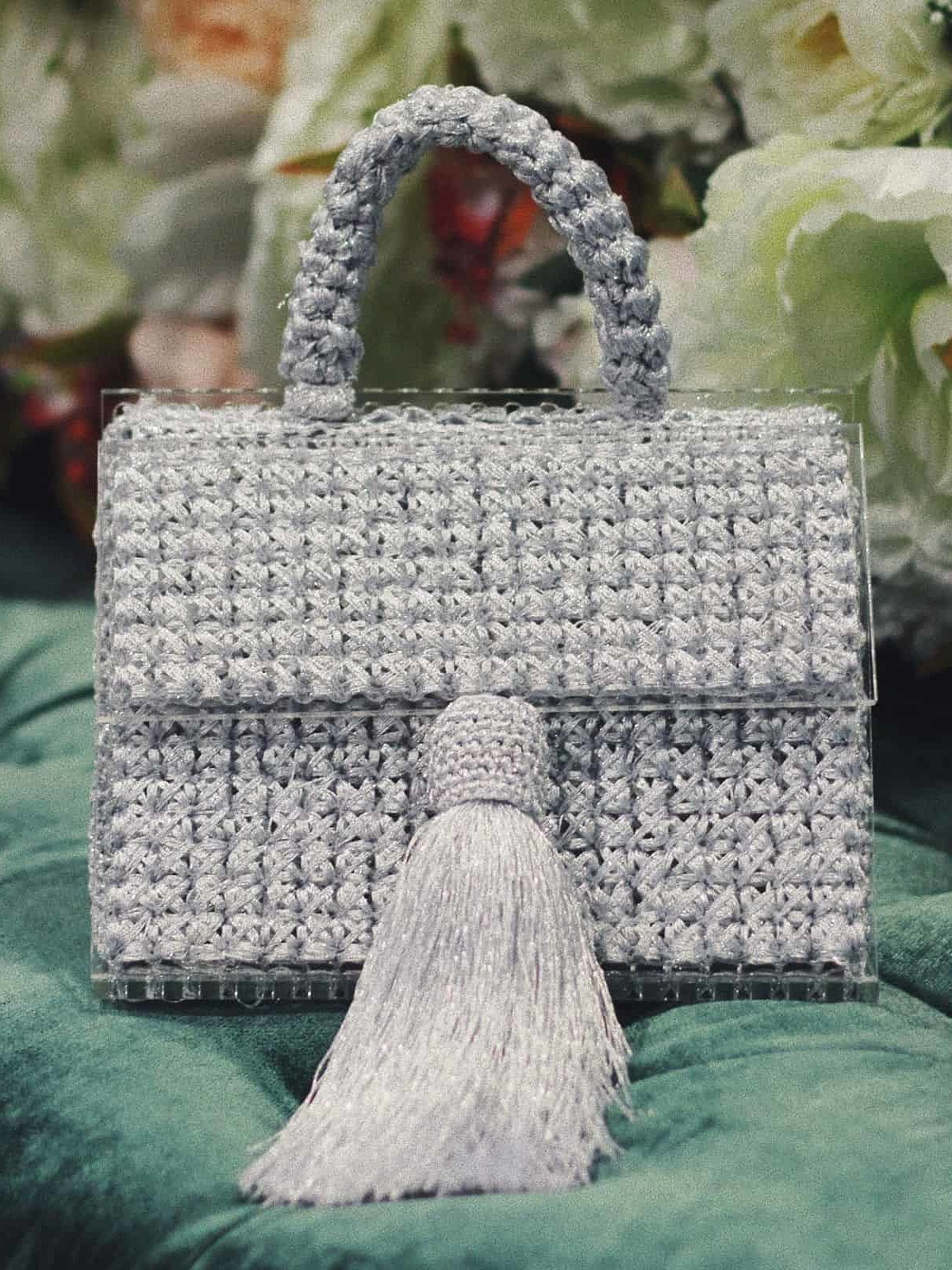 Сумка из ленточной пряжи крючком