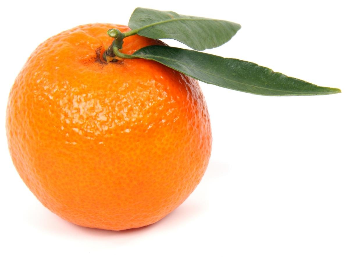Мандарин на белом фоне