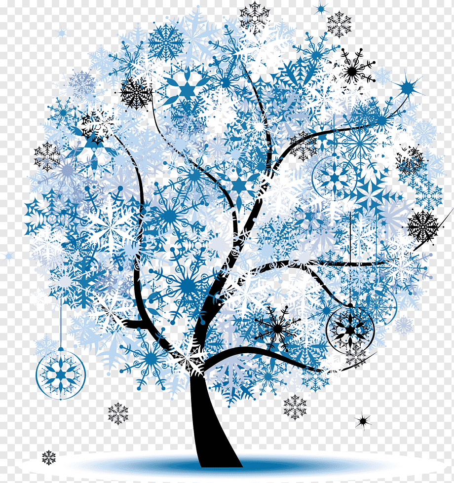 Аппликация зимнее дерево