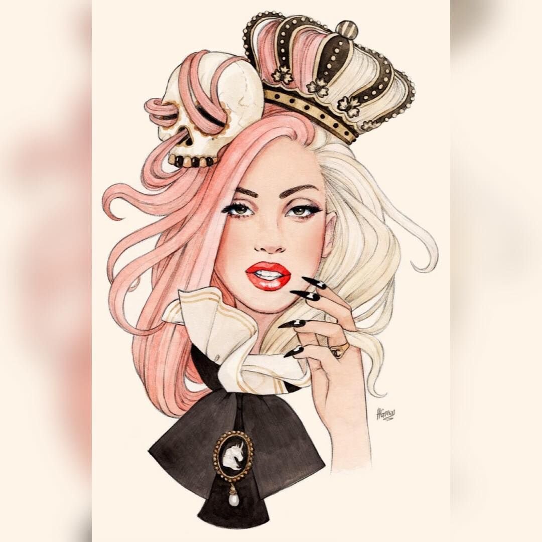 Нарисованная девушка Королева