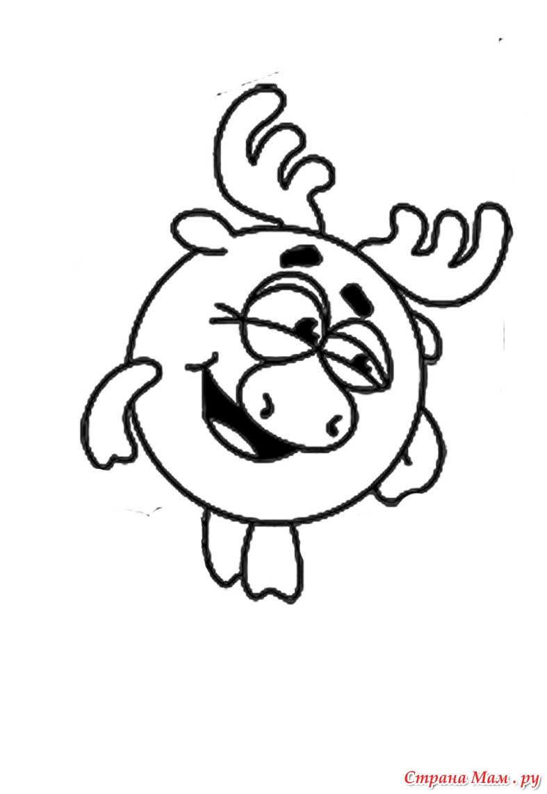 Нюша Смешарики раскраска