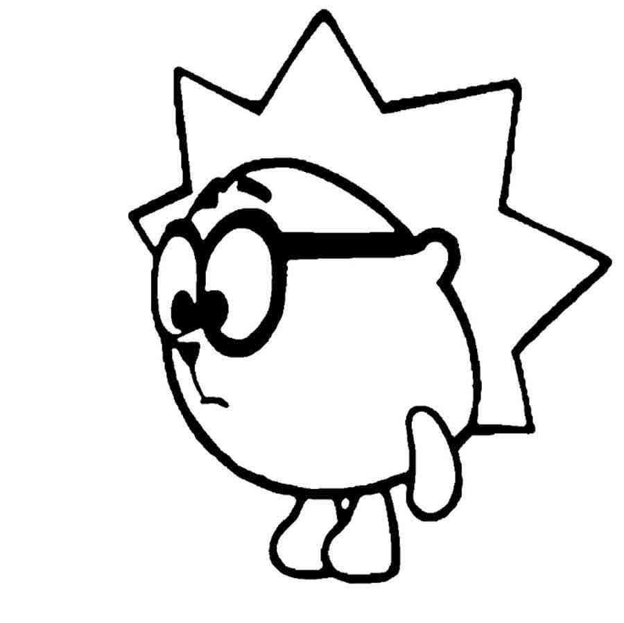 Смешарики раскраска для детей Копатыч