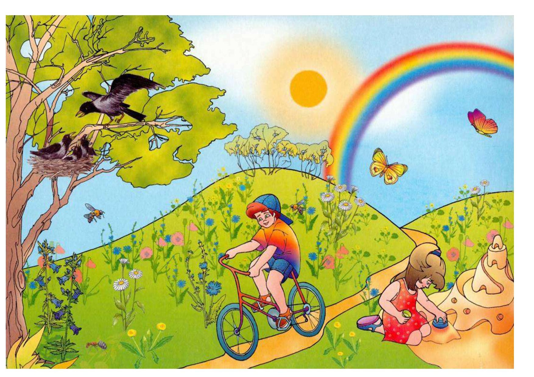 Игры окружающий мир 1 класс. Лето для дошкольников. Лето иллюстрация для детей. Сюжетные иллюстрации для детей. Лето рисунок для детей.