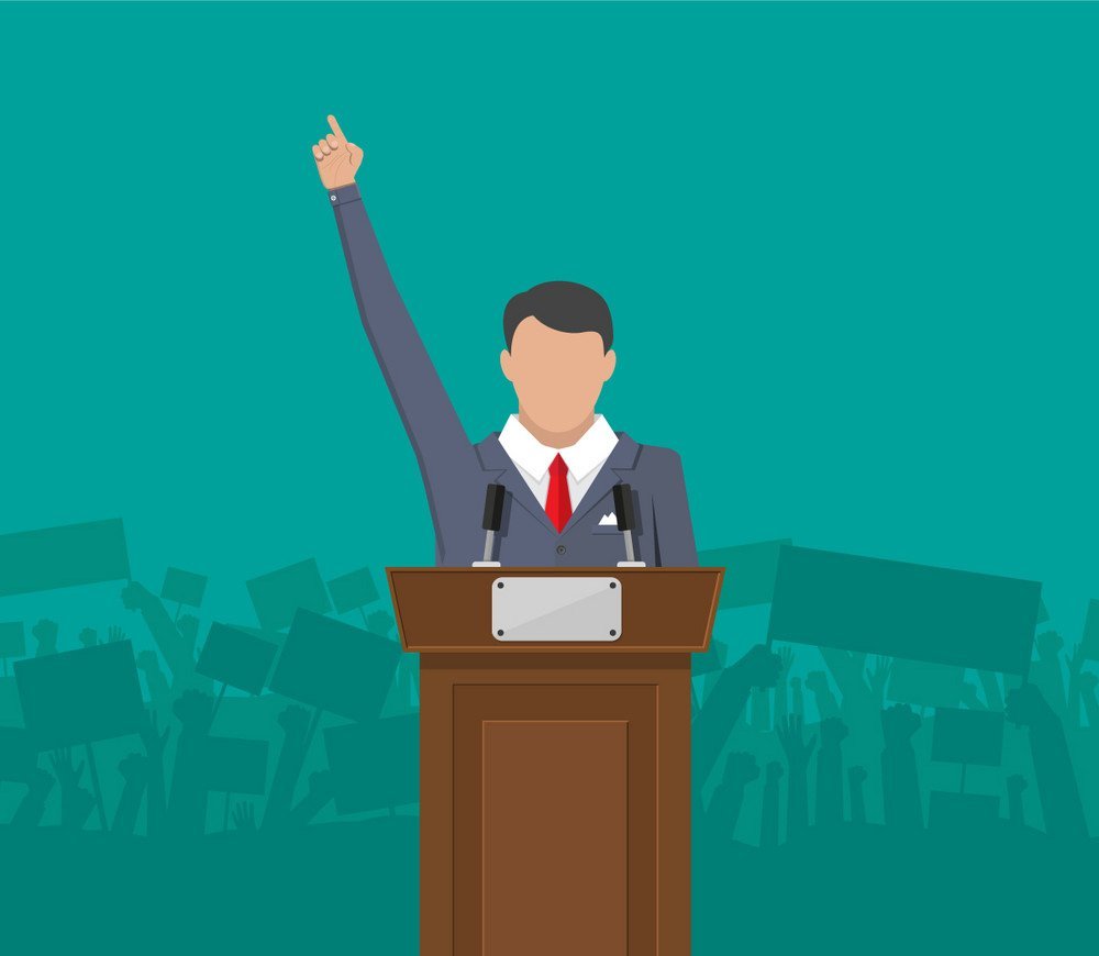 Политик за трибуной