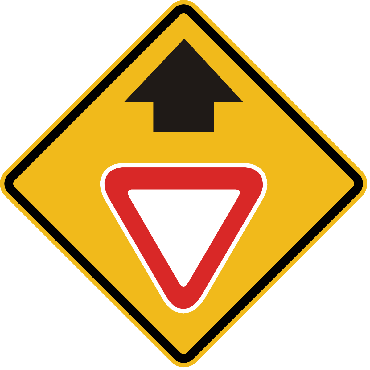 Знак Уступи дорогу раскраска