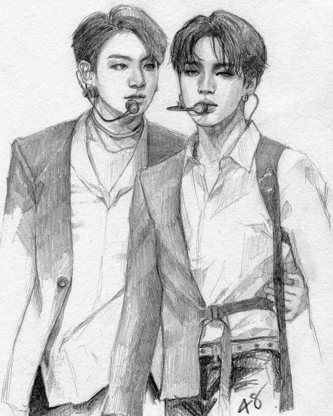 Чиби БТС Чонгук и Тэхен