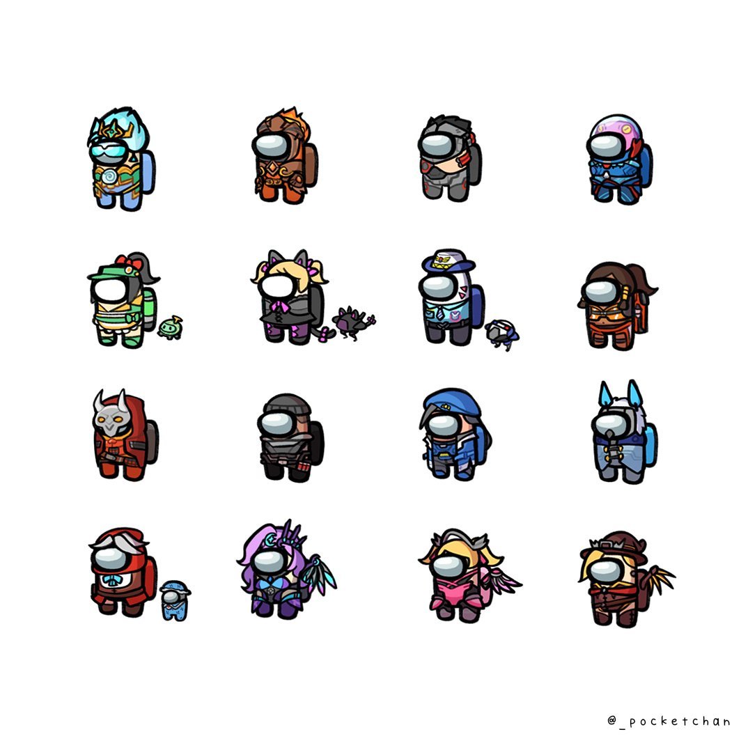 Рисунки амонг АС карандашом