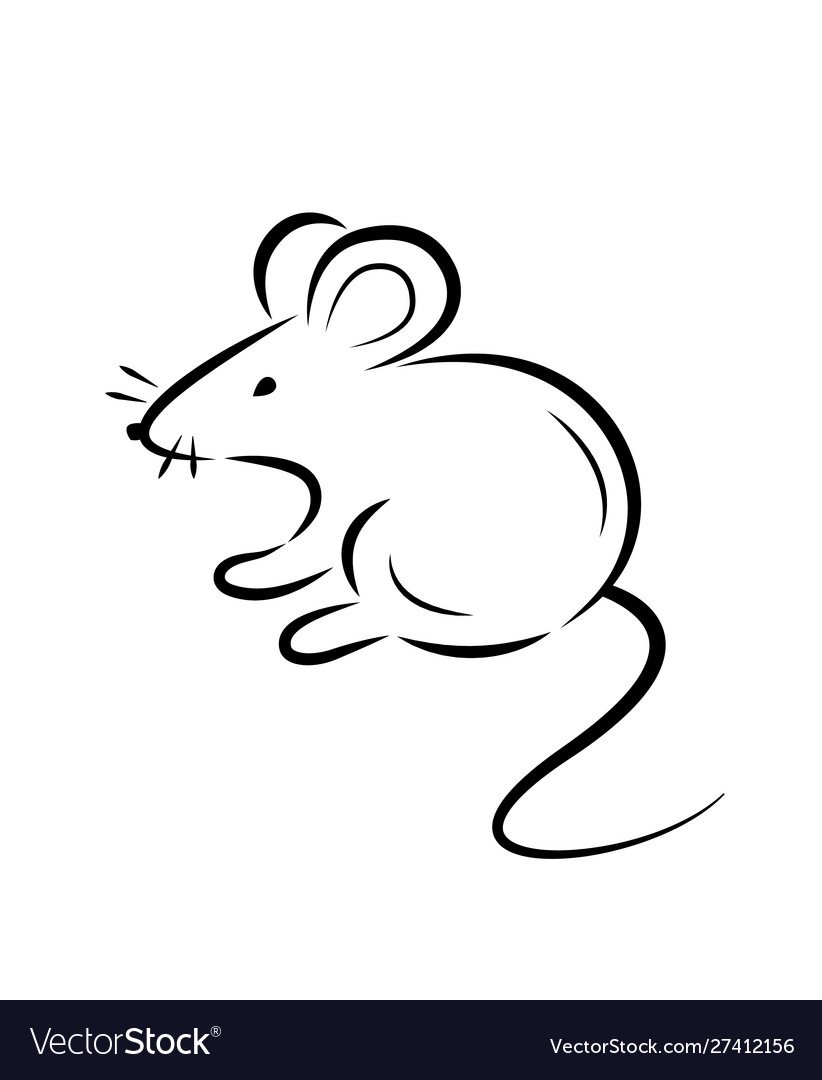 Мышь символ черно белый